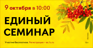 Единый семинар 1С. 9 октября 2024